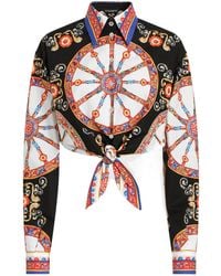 Dolce & Gabbana - Carretto-Print Cotton Poplin Shirt - Lyst