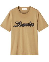 Lanvin - Crewneck Logo-Print T-Shirt - Lyst