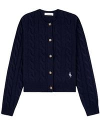 Sporty & Rich - Src Cable-Knit Button Cardigan - Lyst