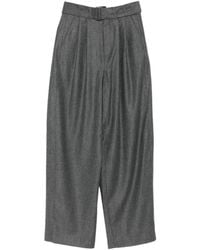 Soeur - High Waist Wool Blend Trousers With Belt - Lyst