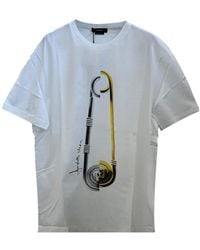 Versace - Safety Pin Logo-Print T-Shirt - Lyst