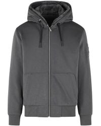Moose Knuckles - Logo-Plaque Drawstring Zipped Hoodie - Lyst