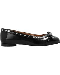 Ganni - Eyelet Bow Ballerinas - Lyst