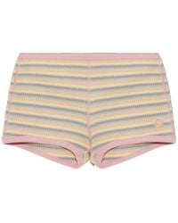 Amiri - Ribbed Striped Knit Shorts - Lyst