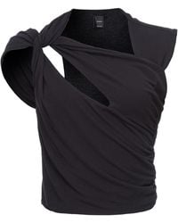 Pinko - Asymmetric Ruched Cut-Out Top - Lyst