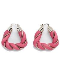 Bottega Veneta - Woven Hoop Earrings - Lyst