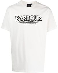 Barbour - Logo-Print Short-Sleeved Cotton T-Shirt - Lyst