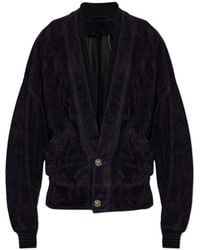 Versace - Buttoned Suede Jacket - Lyst