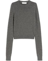 Sportmax - Embellished Crewneck Long-Sleeved Jumper - Lyst