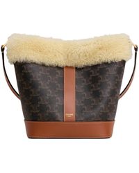 Celine - Small Logo Printed Bucket Bag - Lyst