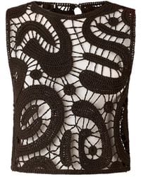 Pinko - Geometric Crocheted Sleeveless Top - Lyst