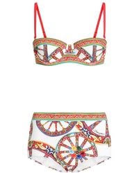 Dolce & Gabbana - Carretto Printed Two-Piece Swimsuit - Lyst