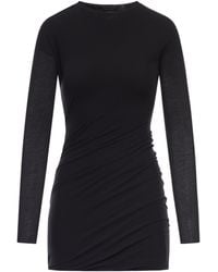 Jil Sander - Long-Sleeve Gathered Mini Dress - Lyst