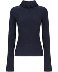 Alaïa - Ruffled Long-Sleeve Top - Lyst
