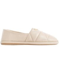 Prada - Logo Detail Flat Shoes - Lyst