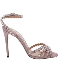 Aquazzura - Tequila Crystal Ankle-Strap Heeled Sandals - Lyst