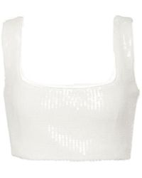 Galvan London - Bridal Beating Heart Sequined Crop Top - Lyst