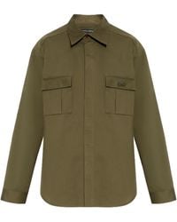 Dolce & Gabbana - Logo Plaque Curved Hem Shirt - Lyst