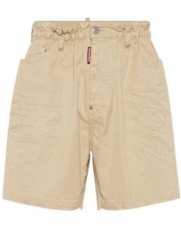 DSquared² - Stitched Cotton Shorts - Lyst