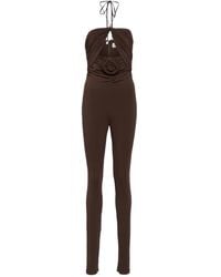 Magda Butrym - Floral-Appliqué Cutout Jersey Jumpsuit - Lyst