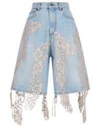GIUSEPPE DI MORABITO - Lace-Detail Belt-Loop Shorts - Lyst