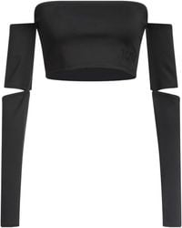MM6 by Maison Margiela - Solid-Colored Form-Fitting Cropped Top - Lyst