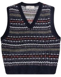 DUNST - Fairisle-Pattern V-Neck Sweater - Lyst