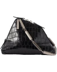The Attico - Asymmetric Croc-Effect Leather Clutch - Lyst