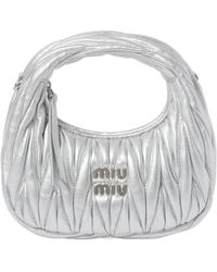 Miu Miu - Miu Wander Matelassé Nappa Leather Hobo Mini-Bag - Lyst