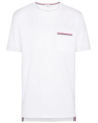 Thom Browne - Striped Trim Pocket T-Shirt - Lyst