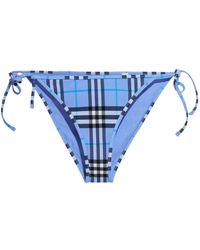 Burberry - Checked Side-Tied Bikini Briefs - Lyst