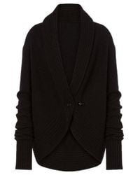 Alberta Ferretti - Ribbed Shawl-Collar Cardigan - Lyst