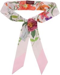 Gucci - Printed Twill Neck Bow - Lyst