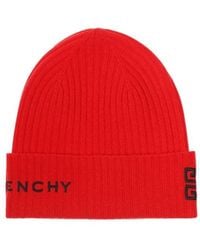 Givenchy - Logo Embroidered Knitted Beanie - Lyst