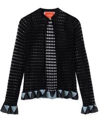 La DoubleJ - La Doublej Geometric Ruffle Cardigan - Lyst