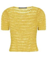 Alberta Ferretti - Open-Knit T-Shirt - Lyst