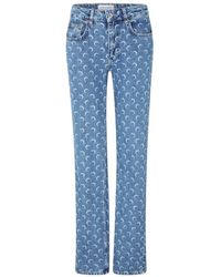 Marine Serre - Moon Print Denim Pants - Lyst