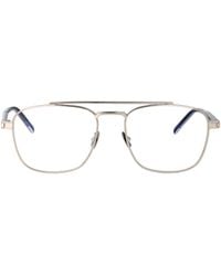 Saint Laurent - Double-Bridge Square-Frame Glasses - Lyst