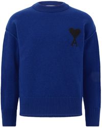 Ami Paris - Round-Neck Knitted Sweater - Lyst