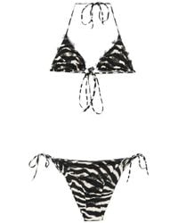 Ermanno Scervino - Zebra Printed Lace Trim Bikini - Lyst