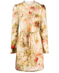 Zimmermann - Luminosity Floral-Print Silk Minidress - Lyst