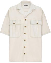 Balmain - Faded Denim Overshirt - Lyst