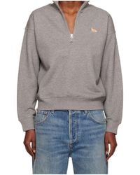Maison Kitsuné - Maison Kitsuné Baby Fox Half Zipped Sweatshirt - Lyst