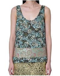 Dries Van Noten - Floral-Print Sleeveless Top - Lyst