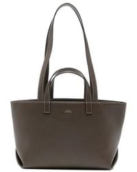 A.P.C. - Small Drummer Logo-Print Leather Tote Bag - Lyst