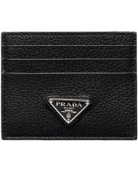 Prada - Logo Plaque Open Top Cardholder - Lyst