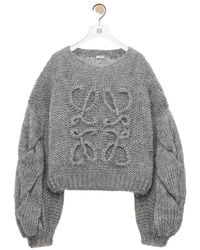 Loewe - Anagram Logo Embroidered Crewneck Oversized Jumper - Lyst
