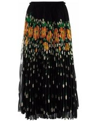 RED Valentino - Floral-Print High Waist Midi Skirt - Lyst