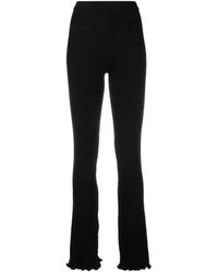 Rabanne - Ribbed Knit Flared Trousers - Lyst