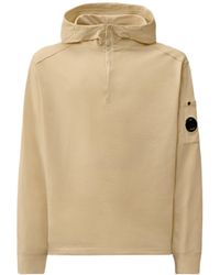 C.P. Company - Light Fleece Half Zip Lens Sweatshirt - Lyst